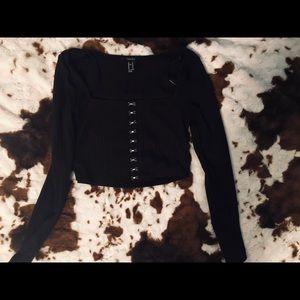 Over the shoulder crop top